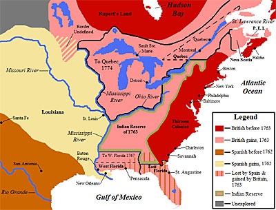 Map of North America 1762-1783