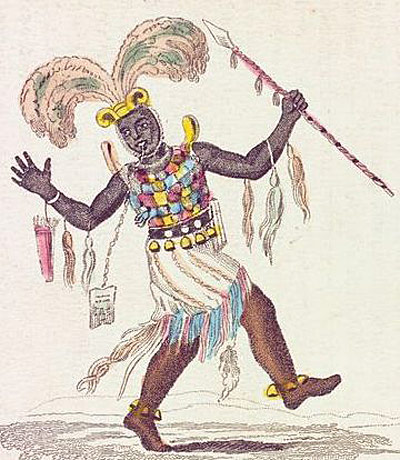 ashanti in war dress, 1819