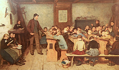 The Village School of 1848, Painting by Albert Anker in 1866