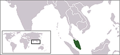 Map showing British Malaya in Green