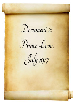 Document 2: Prince Lvov July 1917