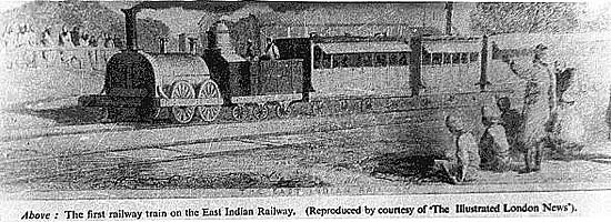 The first railway train on the East Indian Railway