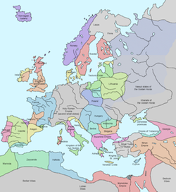 Map of Europe in 1328