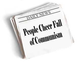 People cheer fall of communism