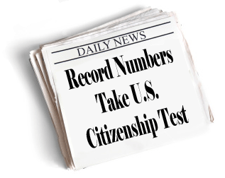 Record Numbers Take U.S. Citizenship Test