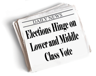Elections hinge on lower and middle class vote