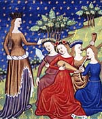 Noblewomen Providing Music to the Queen, 15th Century. Giovanni Boccaccio
