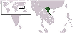 map showing North Vietnam