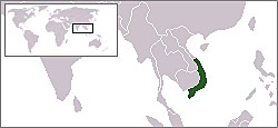 map showing South Vietnam