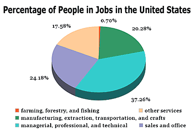 Percentage of People in Jobs in the United States