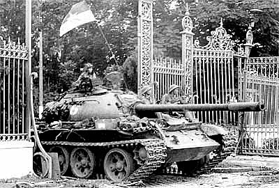North Vietnamese Tank Crashing Through the Presidential Palace